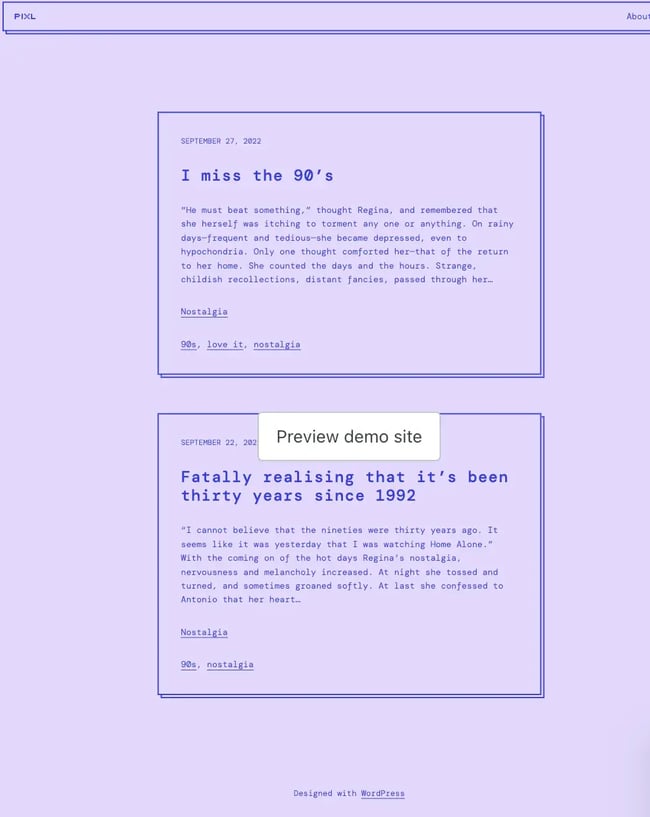 wordpress theme, pixl