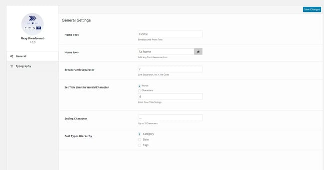 flexy breadcrumb configuration
