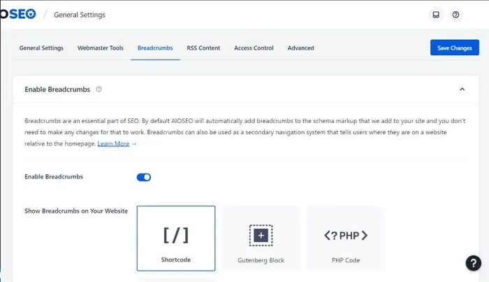 WordPress Breadcrumbs: AIOSE