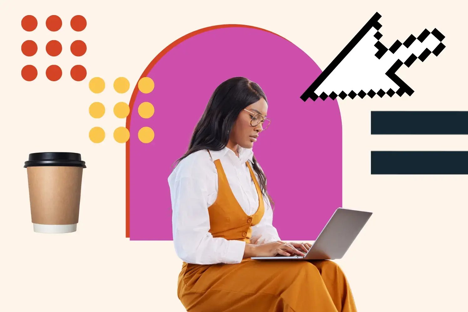 wordpress wird am laptop von frau genutzt