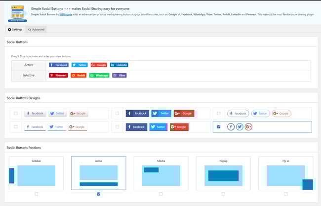 WordPress image sharing plugin: Simple Social Share Buttons