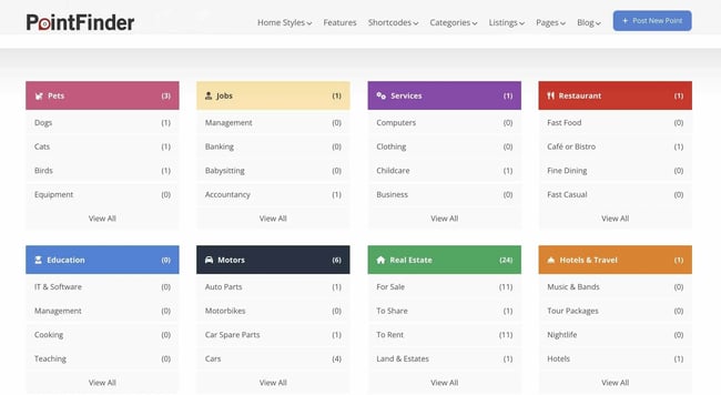 WordPress membership theme: Pointfinder 