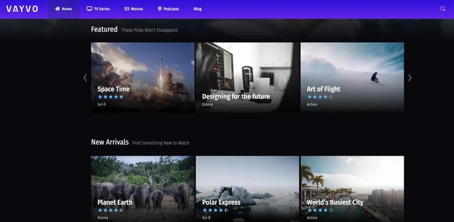 WordPress membership theme: Vayo.
