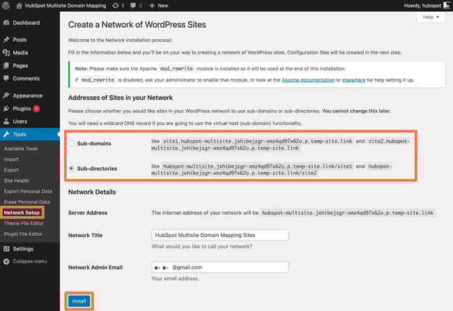 WordPress multisite domain mapping: WordPress manual