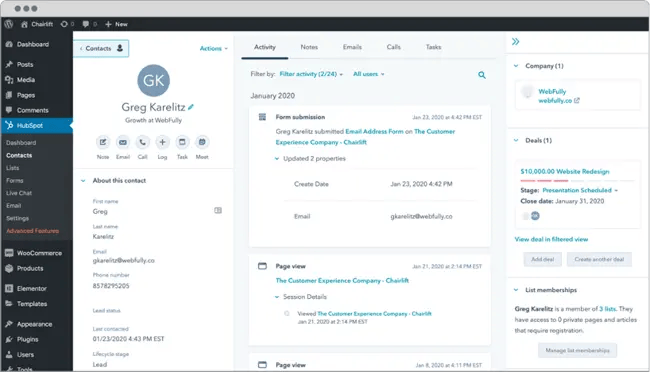 best wordpress plugins for bloggers: hubspot