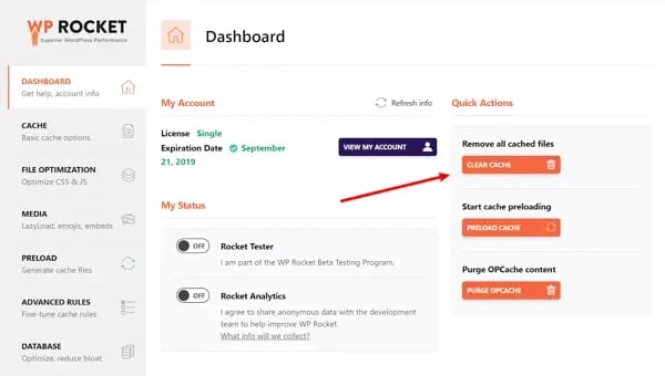 WP Rocket WordPress plugin