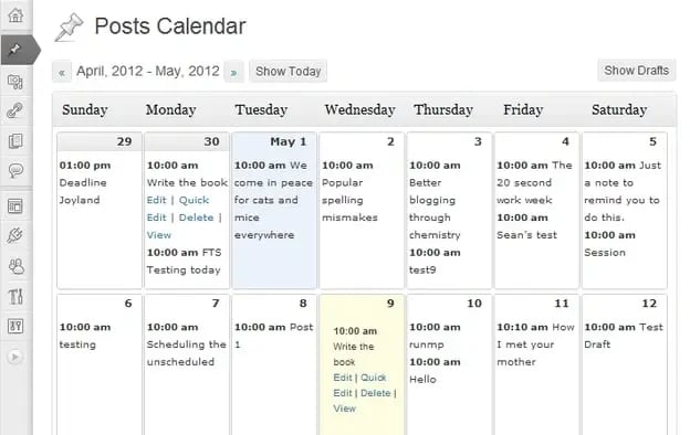 best wordpress plugins for marketers: Editorial Calendar