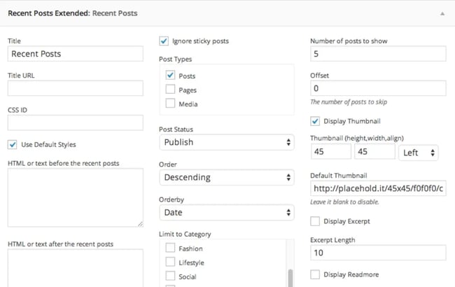 WordPress popular posts plugin by Recent Posts Widget Extended