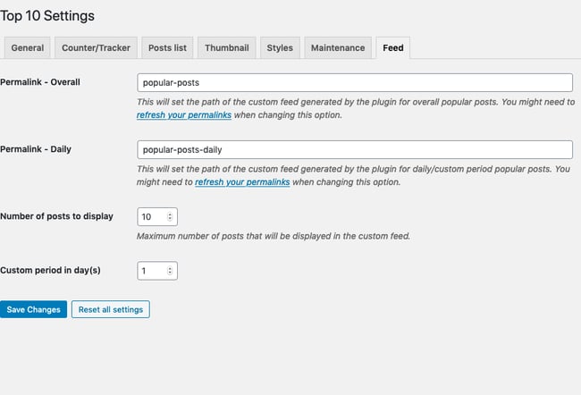 WordPress popular posts plugin by Top 10