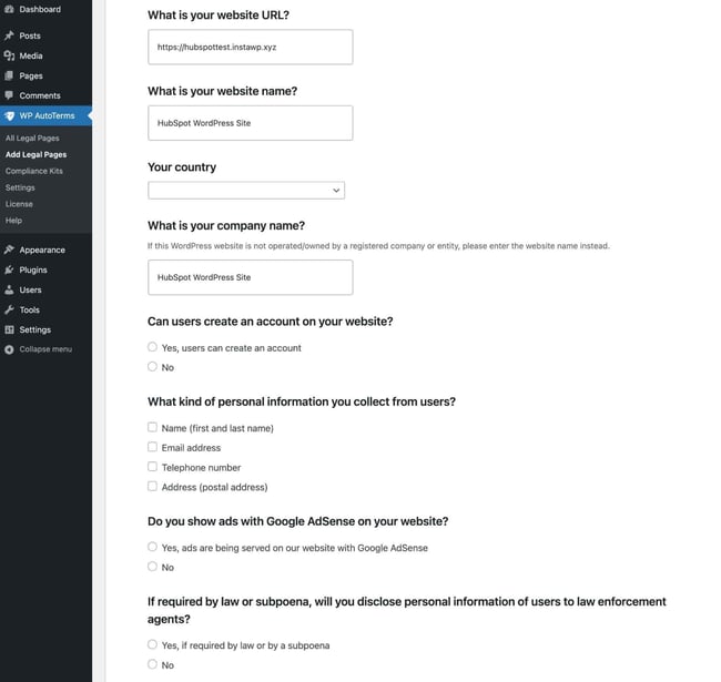 How to add a privacy policy to WordPress site, alternative method with a plugin.