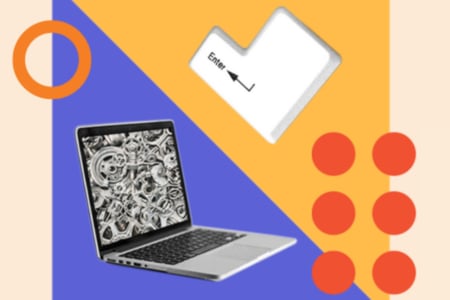 wordpress website speed and optimization: image shows a laptop and an enter key 