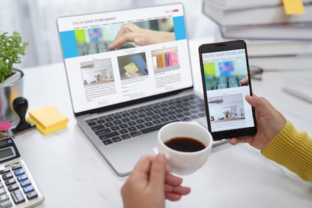 Person looking at a potential WordPress sports theme