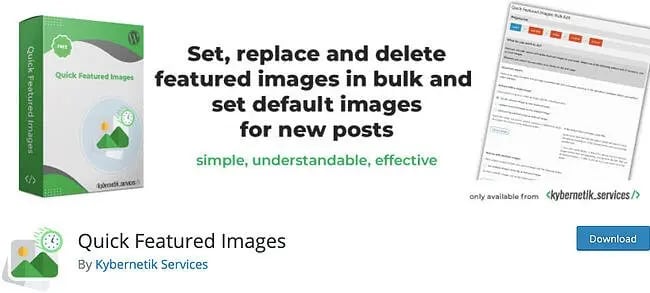 WordPress featured image plugin, Quick Featured Images