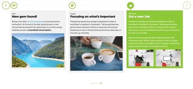 Horizontal timeline with slider demo of Bold Timeline plugin