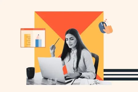 Woman at laptop looking at WordPress web design companies