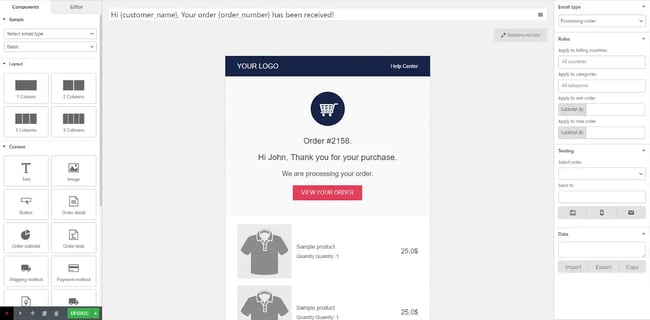best wordpress email plugins, woocommerce email template customizer