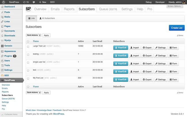 best wordpress email plugins, sendpress newsletters