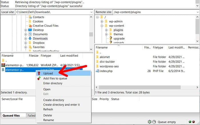 Upload Plugin from Local Device to Remote Site