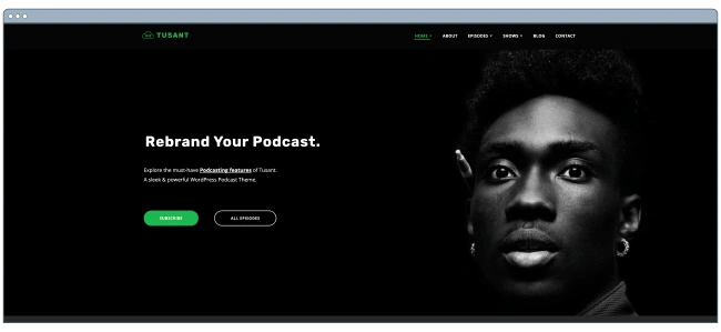 WordPress theme for podcasters: Tusant