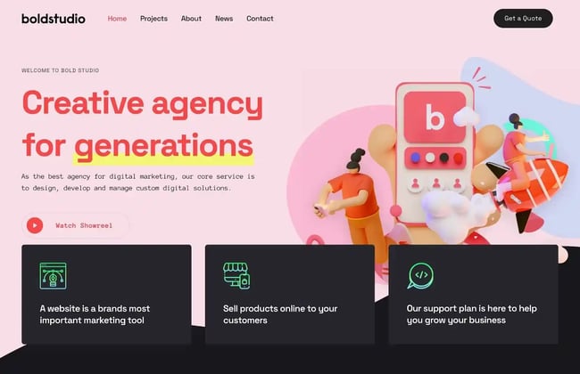 best Wordpress portfolio themes, Werkstatt