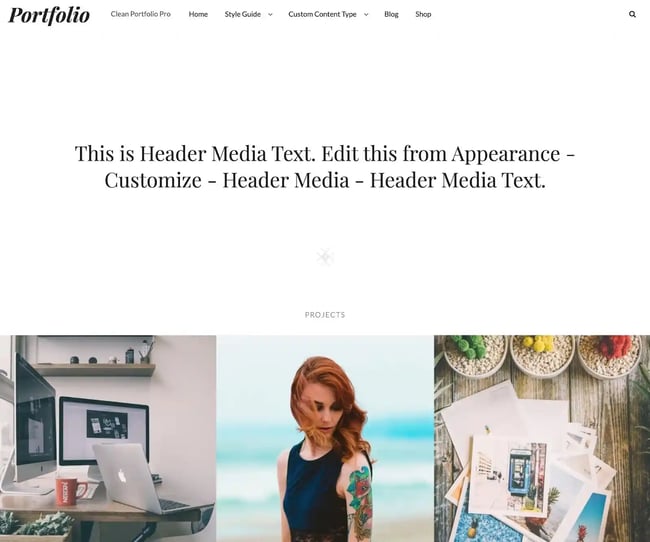 best Wordpress portfolio themes, Clean Portfolio