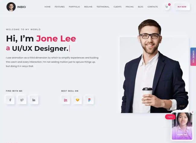 best Wordpress portfolio themes, InBio