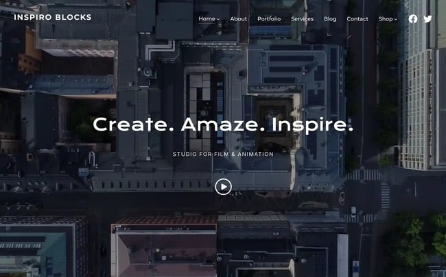 best Wordpress portfolio themes, Inspiro Blocks