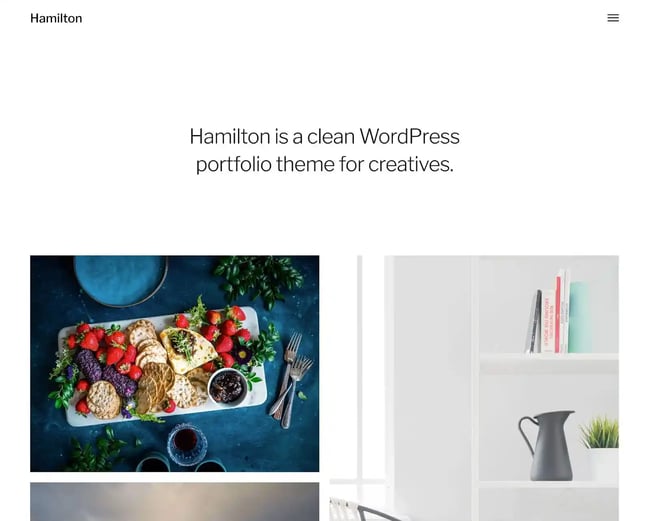 best Wordpress portfolio themes, Hamilton