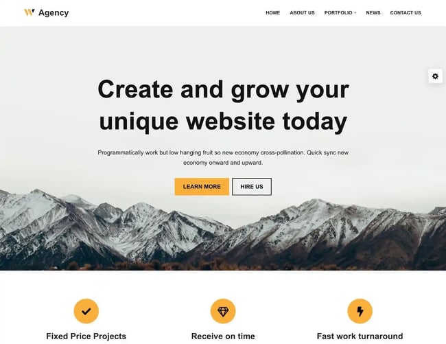 best Wordpress portfolio themes, Neve