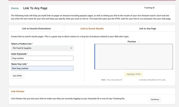 product search for how to add Amazon affiliate links to WordPress posts