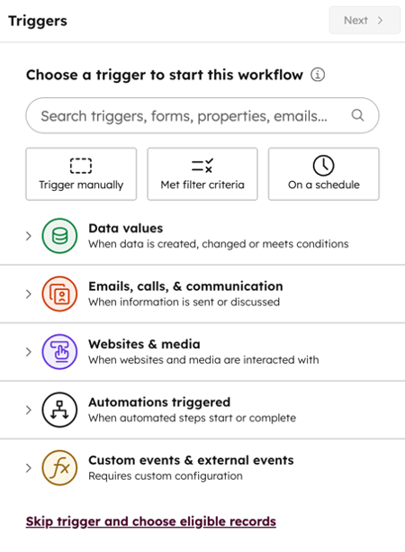 workflows create scratch