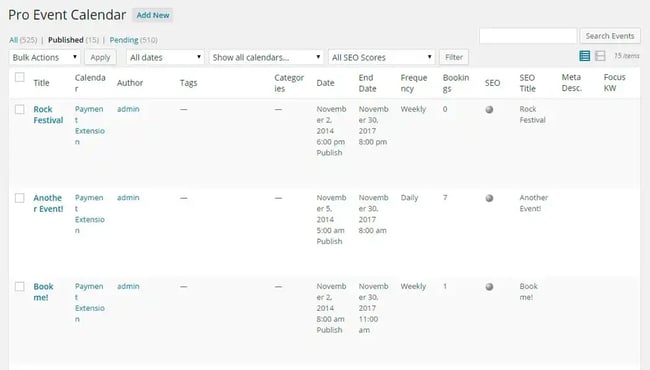 WordPress Pro Event Booking Calendar