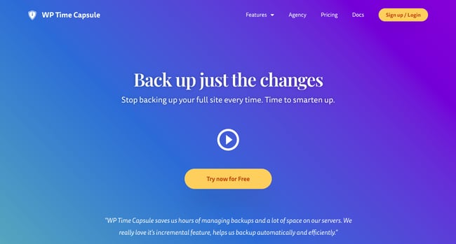 wp time capsule wordpress backup plugin