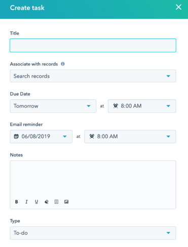 HubSpot Create Task