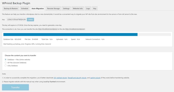 auto-migration file backup destination demo page