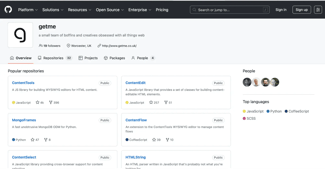 wysiwyg html editor contenttools github repository page showing public repositories including contentedit and mongoframes projects