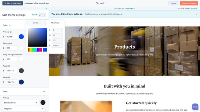 HubSpot CMS WYSIWYG Editor