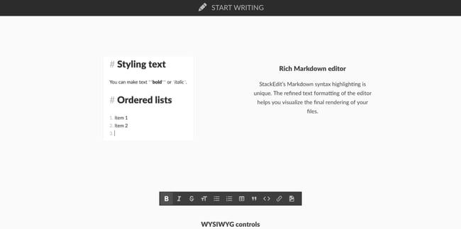 wysiwyg markdown editor, StackEdit