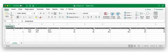 xml file opening an xml file in excel