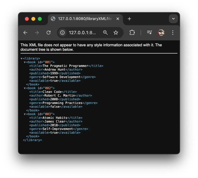 xml file screenshot examples of xml file on chrome browser