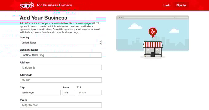 yelp business profile