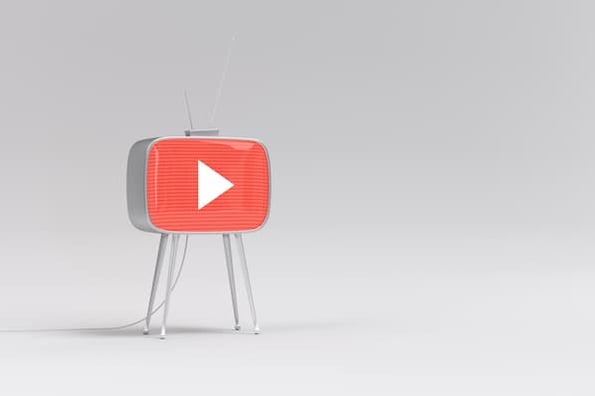 youtube logo on a television set concept