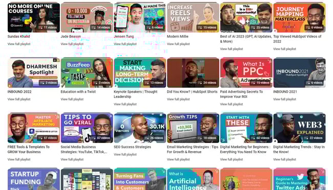 multiple videos on similar topics