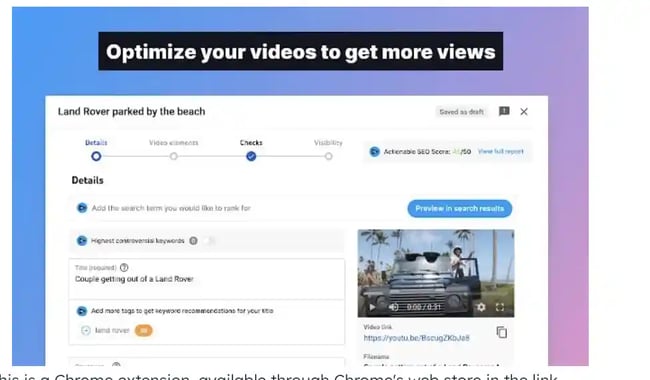 vidIQ Vision Chrome extension