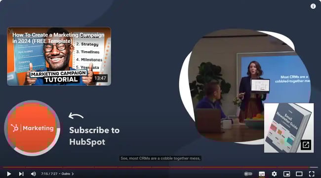 using end screens for subscribing
