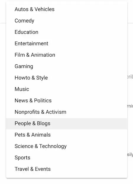 Add your video category