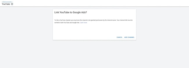 Link YouTube to Google Ads