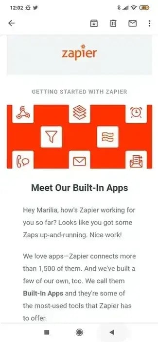 zapier onboarding email example mobile responsive