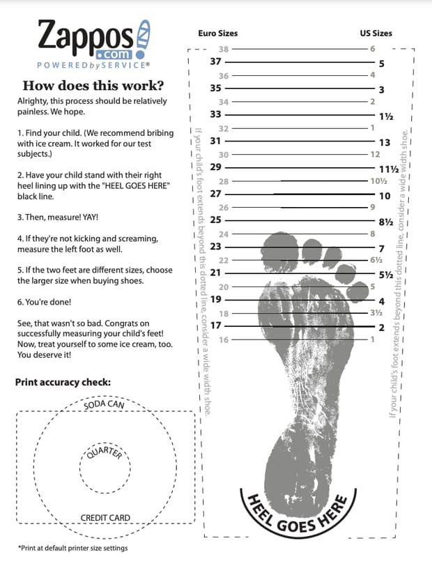 instruction manual example: zappos