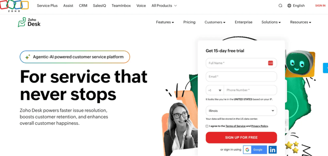zoho desk offers a customer portal
